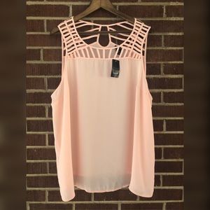 Light Pink Torrid Georgette Cage Tank - 3X (NWT)